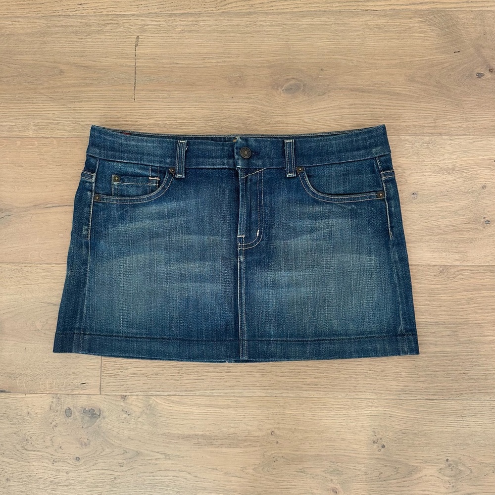 7 For All Mankind Dark Blue Mini Skirt